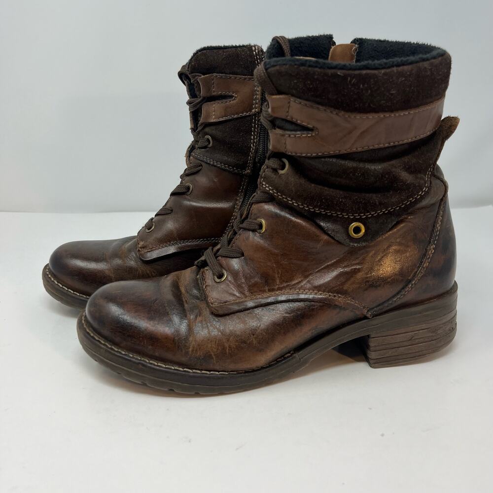 Dromedaris Boots Women's 39 Kara Chocolate Print Leather AJN19 Steam Punk